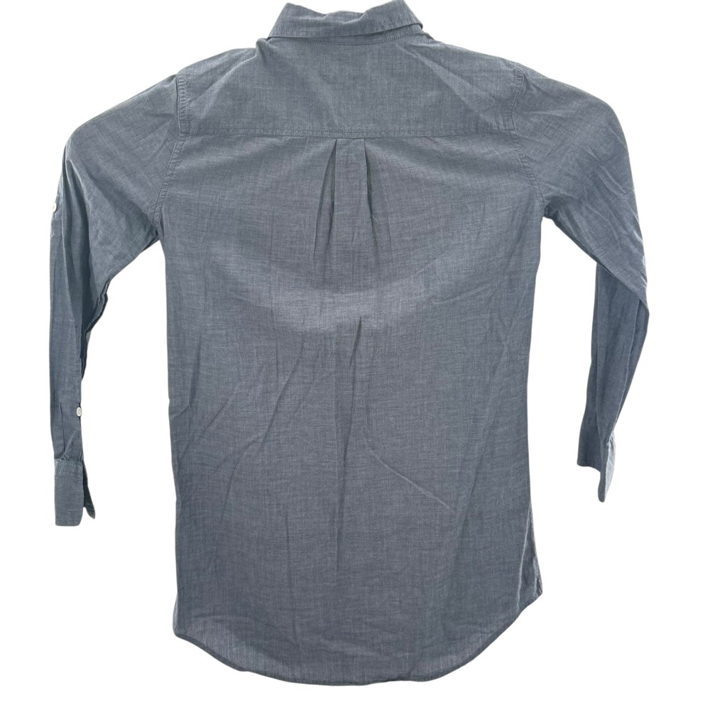 J.Crew Chambray Tunic Shirt Roll-Up Sleeve Button Down Preppy Minimalist XXS - Picture 3 of 8